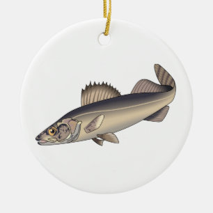Walleye Fish Ceramic Ornament
