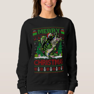 Walleye Fish   Xmas Tree Ugly Santa Walleye Christ Sweatshirt