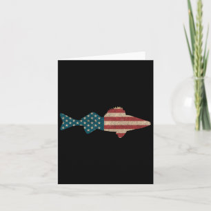 Walleye Fishing American Flag Sauger Angling  Card