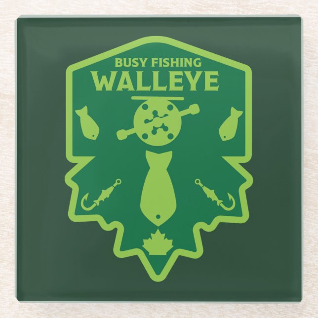 Walleye Fishing Canada Glass Coaster (Front)