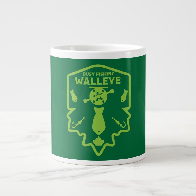 Walleye Fishing Canada Large Coffee Mug (Front)