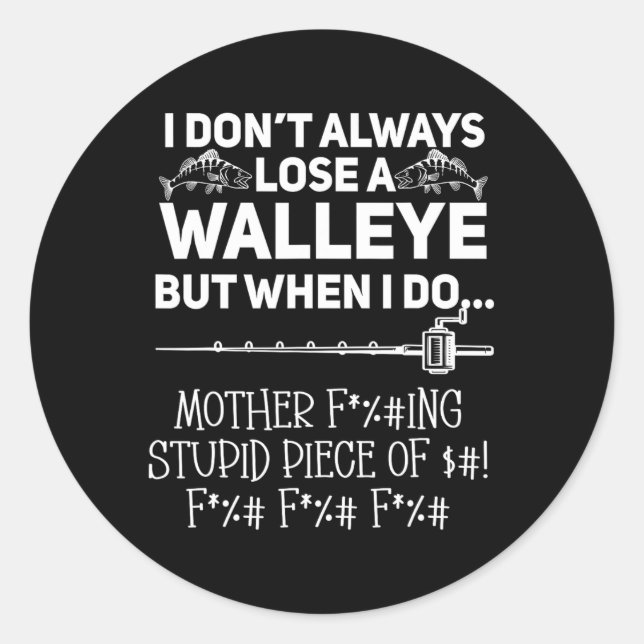 Walleye Fishing  Classic Round Sticker (Front)