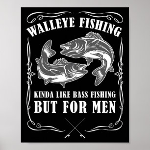 Walleye Fishing For Men Funny Fishing  Poster