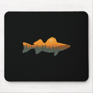 Walleye Fishing Forest Nature Wildlife Fisherman Mouse Pad