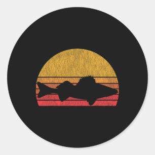Walleye Fishing Retro Walleye Sauger Fisherman Classic Round Sticker