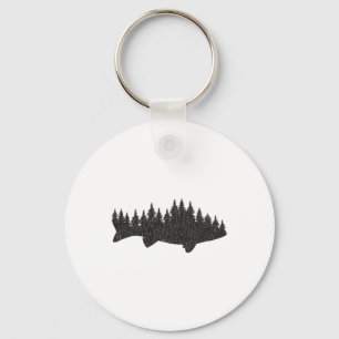Walleye Fishing Sauger Fisherman Pine Forest  Key Ring