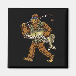 Walleye Fishing Sauger Hunting Bigfoot Fishermen  Magnet