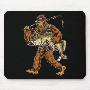 Walleye Fishing Sauger Hunting Bigfoot Fishermen Mouse Pad