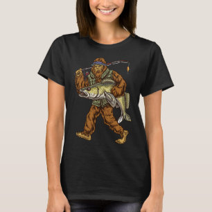 Walleye Fishing Sauger Hunting Bigfoot Fishermen T-Shirt