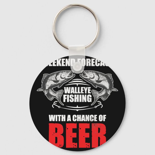 Walleye Fishing Shirts For Men Funny Fishing  Key Ring (Front)