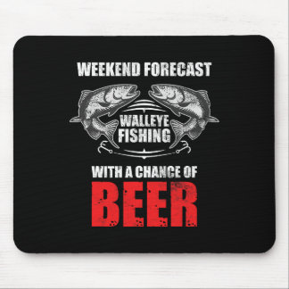 Walleye Fishing Shirts For Men Funny Fishing  Mouse Pad