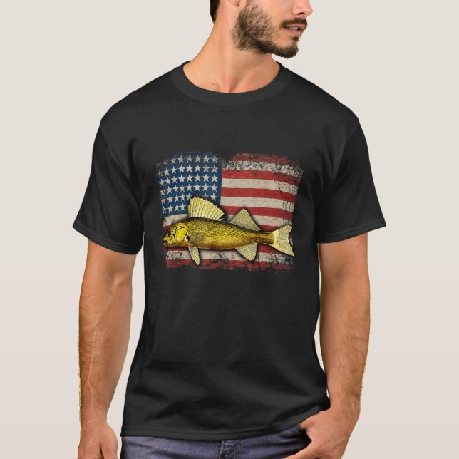 Walleye Fishing Usa T-Shirt (Front)