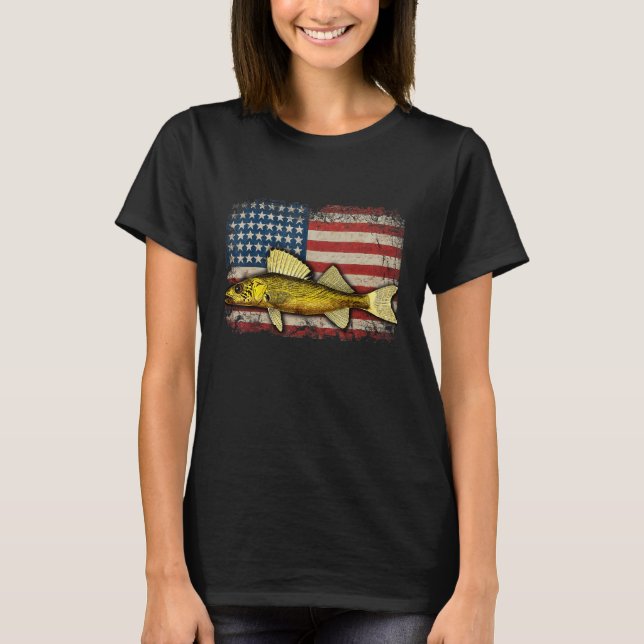 Walleye Fishing Usa T-Shirt (Front)