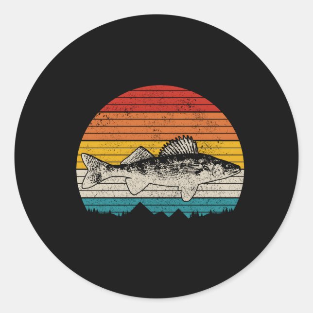 Walleye Fishing Walleye Fisher Fish Classic Round Sticker (Front)