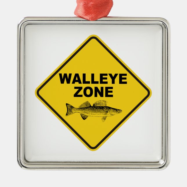 Walleye Fishing Zone Metal Ornament (Front)