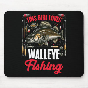 Walleye Hunting Fish Angler This Girl Loves Walley Mouse Pad