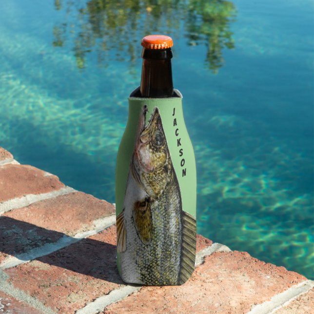 Walleye Pike Fish and Name Bottle Cooler (In Situ Pool)