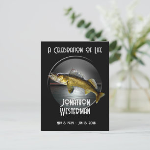 Walleye Pike Fishing Celebration of Life Postcard