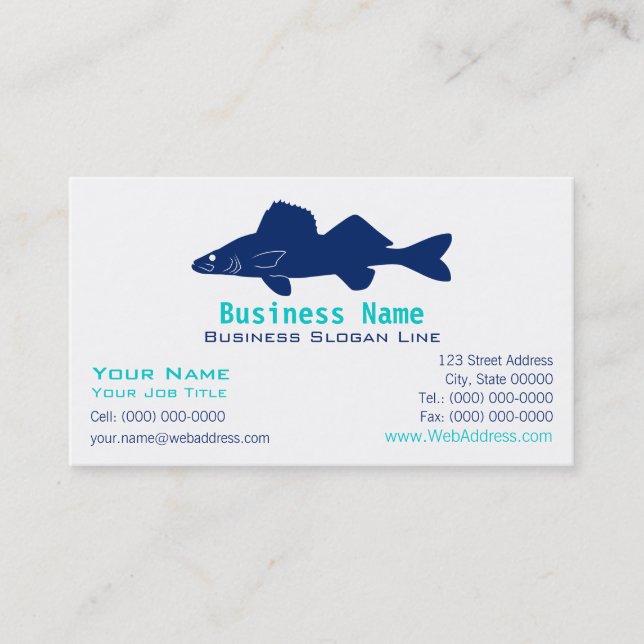Walleye Pike Silhouette Business Card (Front)