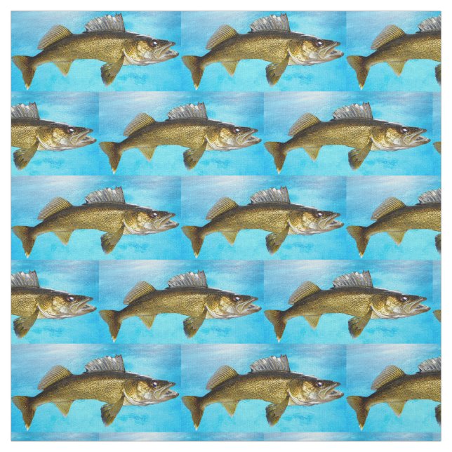 Walleye Pike with Water Fabric (Swatch)