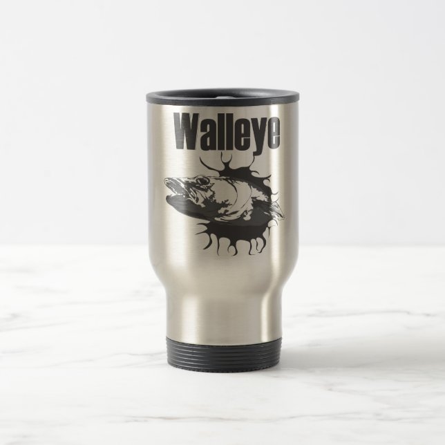 Walleye. Travel Mug (Center)