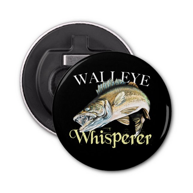 Walleye Whisperer Dark Bottle Opener (Front)