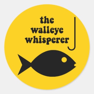 walleye whisperer fishing classic round sticker