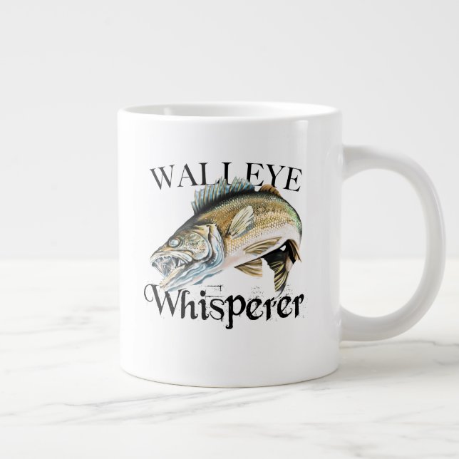 Walleye Whisperer Large Coffee Mug (Right)