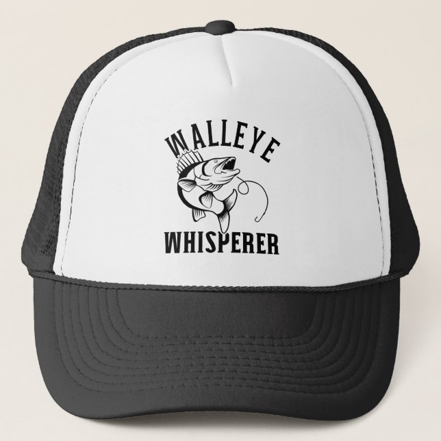 Walleye whisperer trucker hat (Front)