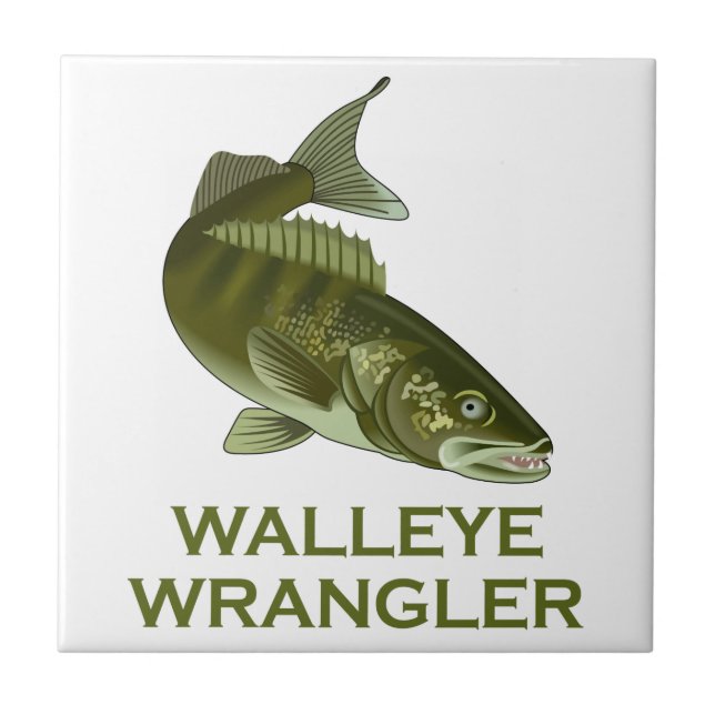 Walleye Wrangler Ceramic Tile (Front)