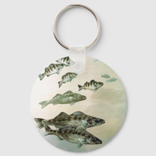 walleye yellow perch and pike keychain