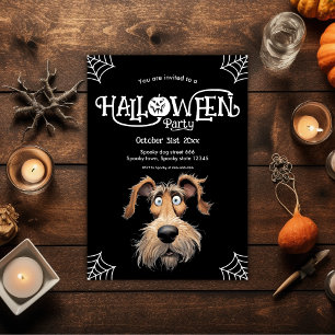 Walleyed dog Halloween party Holiday Card