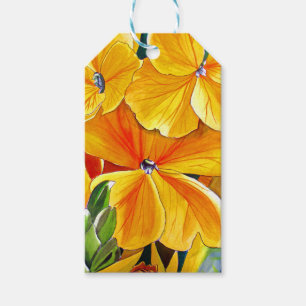 Wallflower original watercolour floral art gift tags