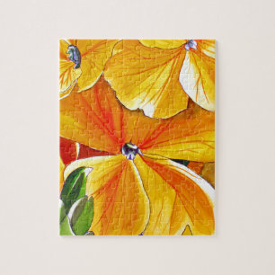 Wallflower original watercolour floral art jigsaw puzzle