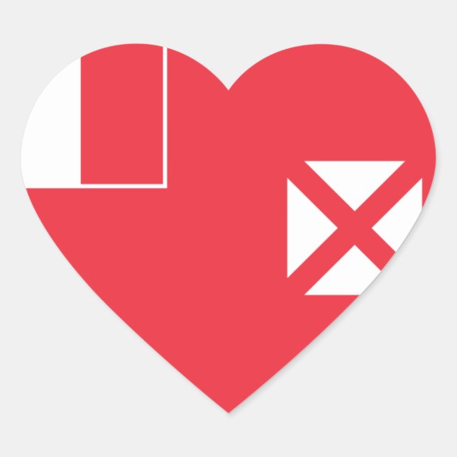 wallis and futuna flag heart sticker (Front)