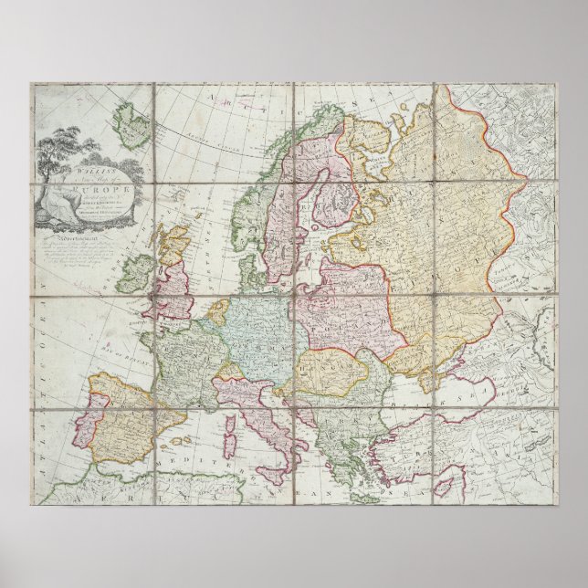 Wallis' New Map of Europe Poster (Front)