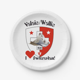 Wallis / Schweiz - Valais / Suisse Teller Paper Plate