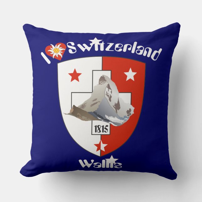 Wallis Valais Schweiz Suisse Kissen Cushion (Front)
