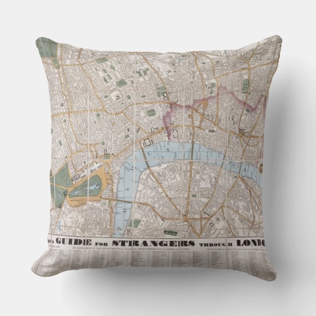 Wallis's Guide for Strangers Through London, 1841 Cushion (Front)