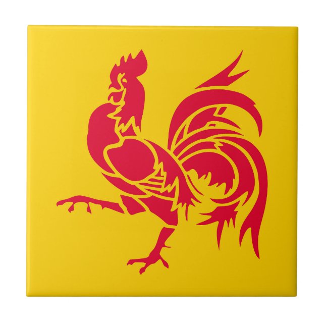 Wallonia flag Belgium region french province symbo Ceramic Tile (Front)