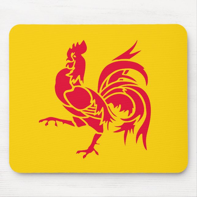 Wallonia flag Belgium region french province symbo Mouse Pad (Front)