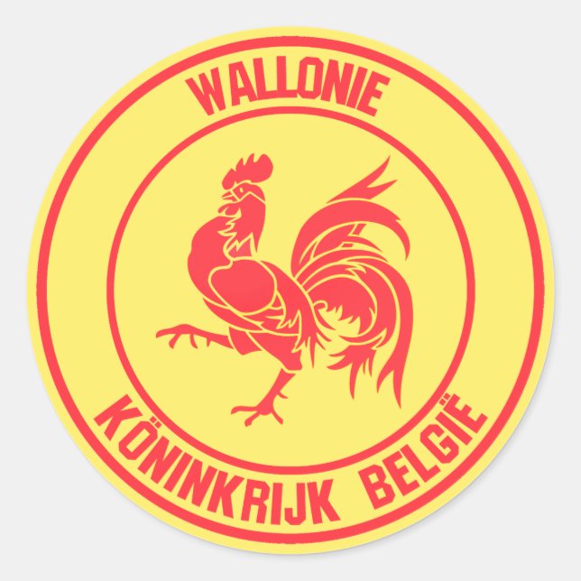 Wallonie Round Emblem Classic Round Sticker (Front)