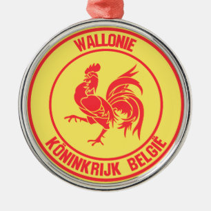 Wallonie Round Emblem Metal Ornament