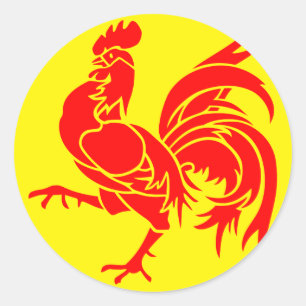 Walloon (Belgium) Flag Classic Round Sticker