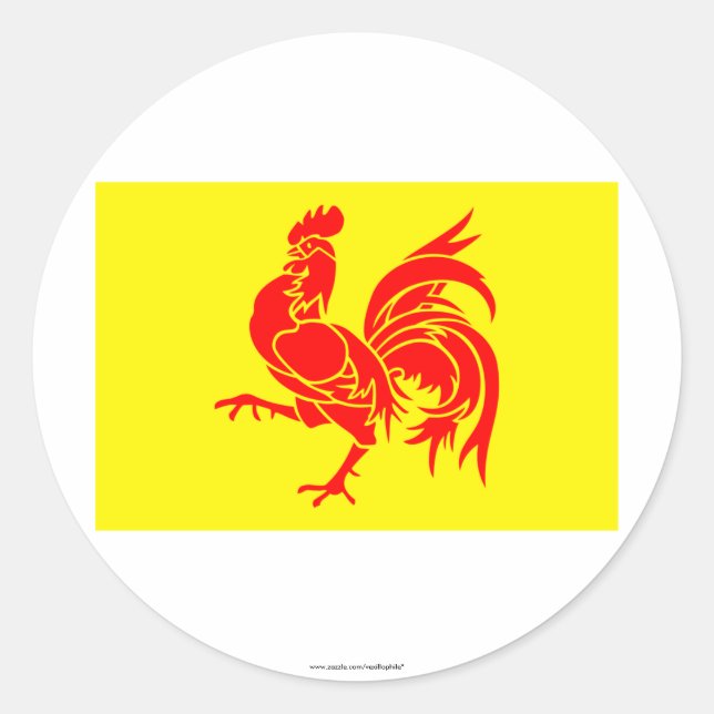 Walloon Region Flag Classic Round Sticker (Front)