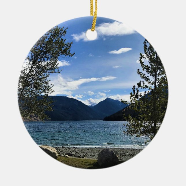 Wallowa Lake, Oregon Ceramic Ornament (Front)