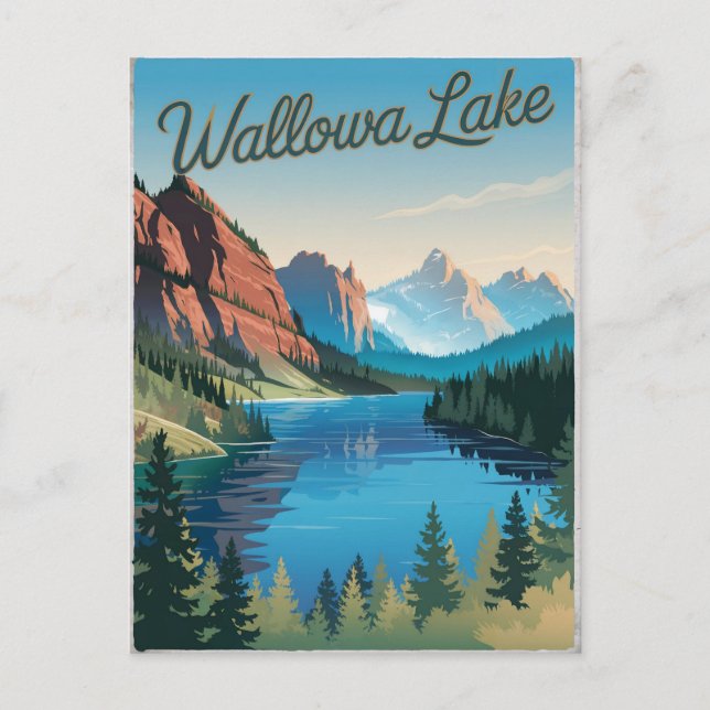 Wallowa Lake Vintage Postcard (Front)