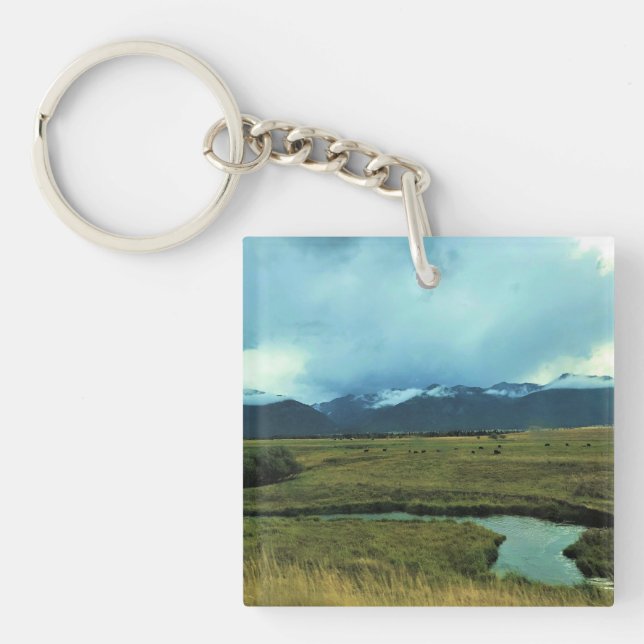 Wallowa River, Oregon Key Ring (Front)