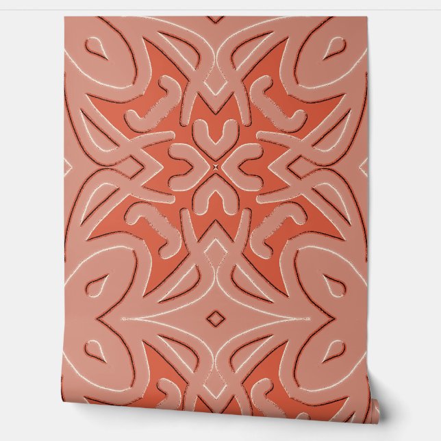 Wallpaper, An unique embossing art red design  Wallpaper (Unrolling)