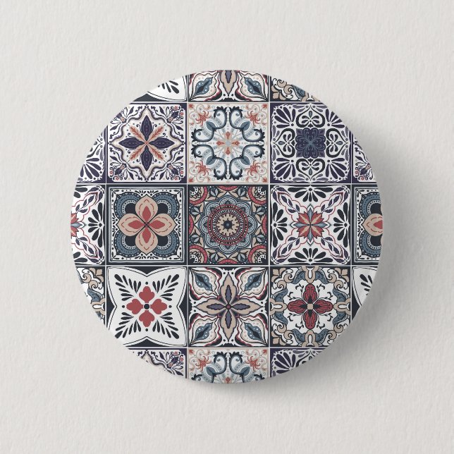 Wallpaper Backsplashes/Talavera inspired tiles 2 6 Cm Round Badge (Front)